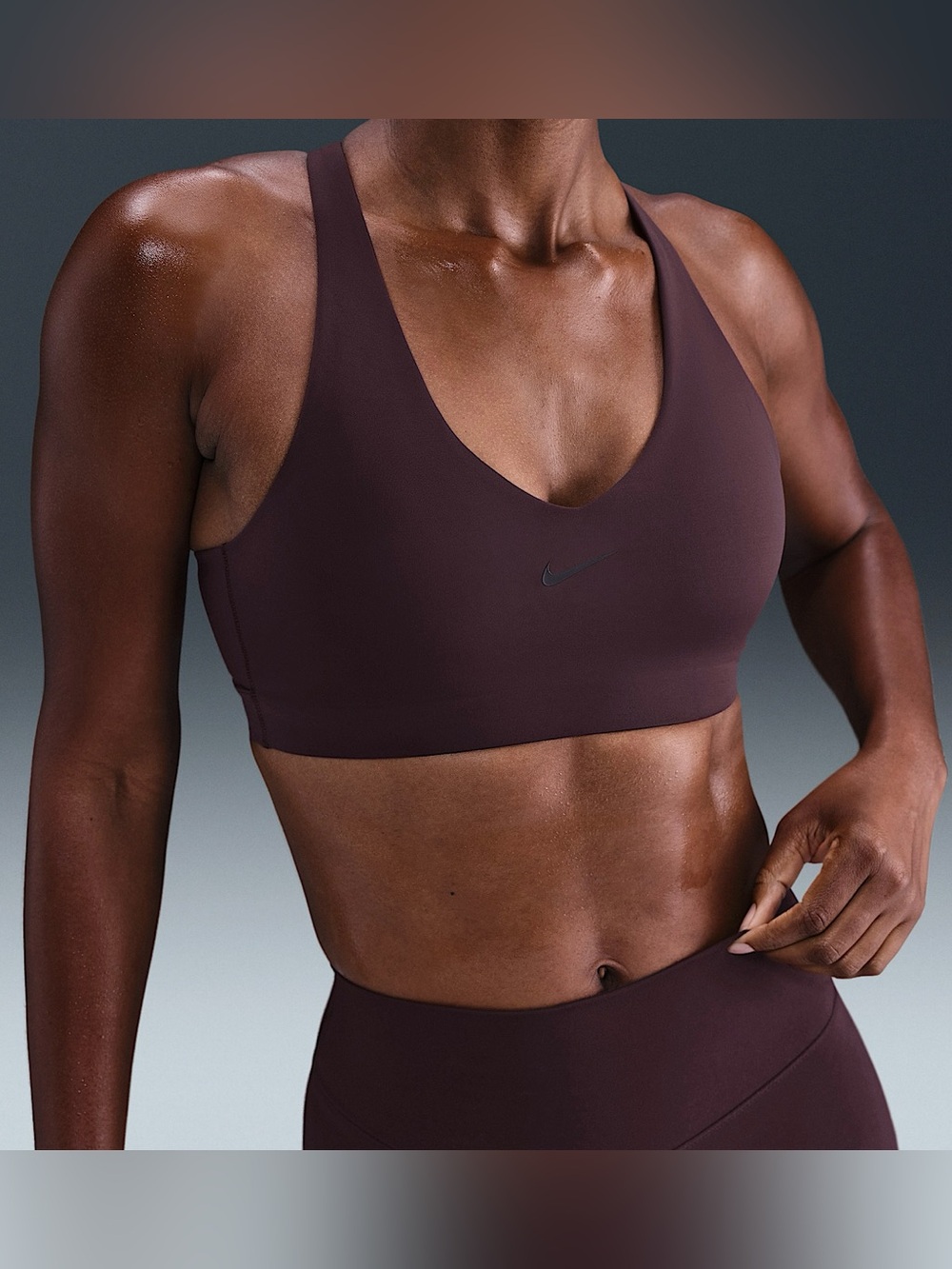 Nike Universa Women's Medium-Support Padded Sport Bra IB9830-652 Burgundy Crush